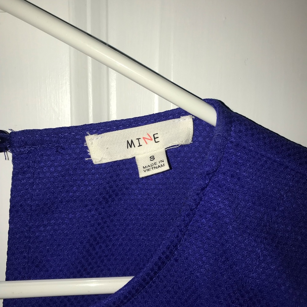 Blue crop top with flare open back